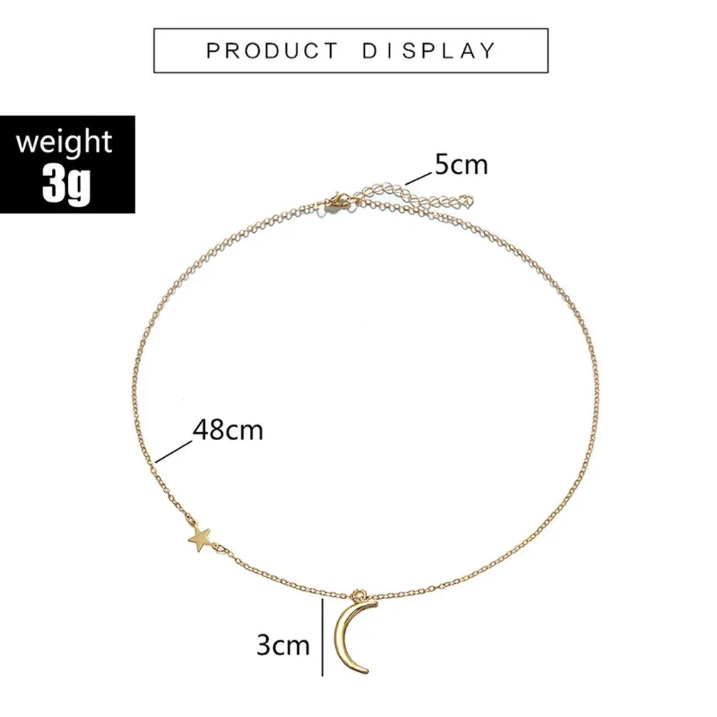 Изысканная форма лунной звезды ожерелье подвеска цепочка уникальная с