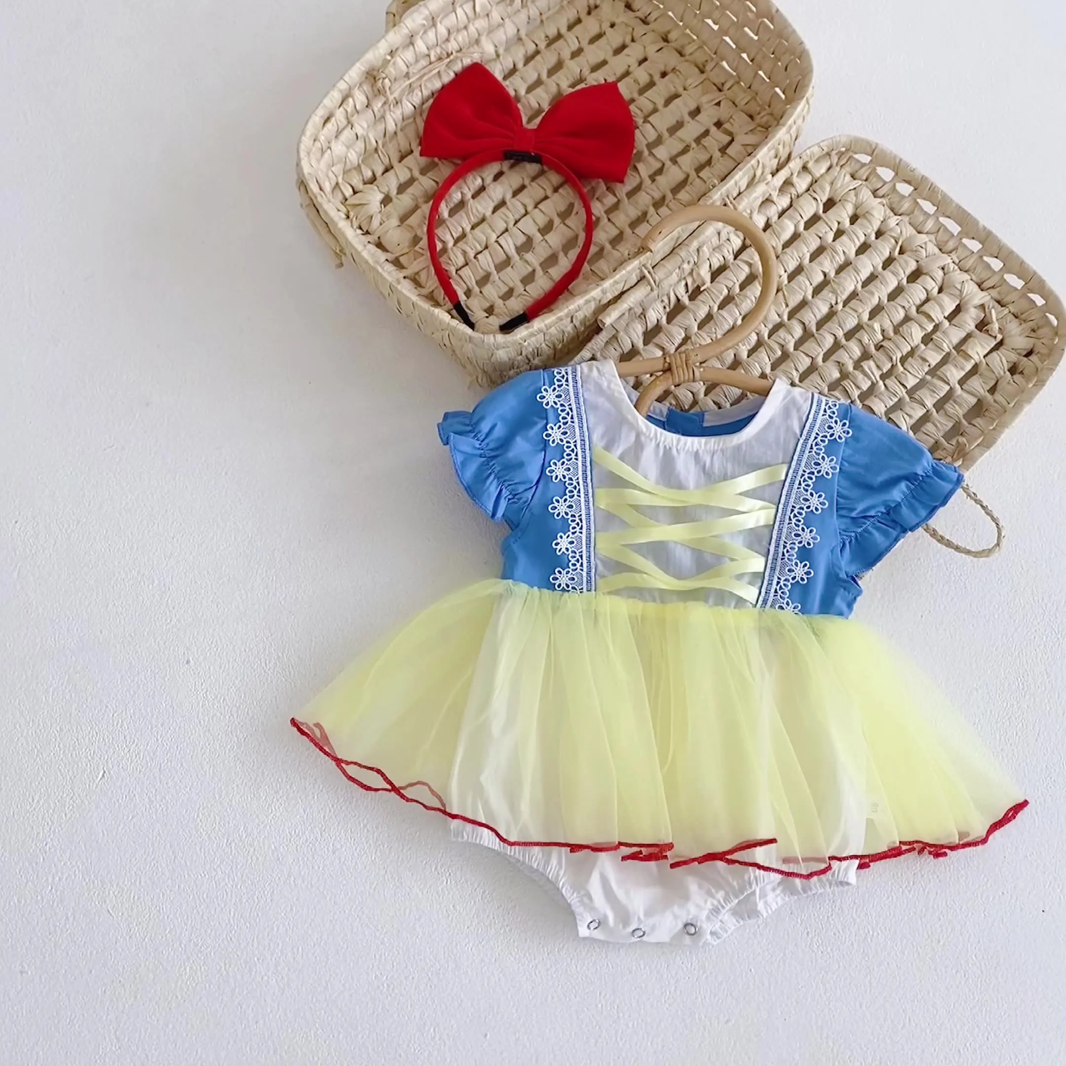 

Оптовая продажа с фабрики, Летнее белое платье принцессы для маленьких девочек, сетчатый комбинезон контрастных цветов с треугольной юбкой...