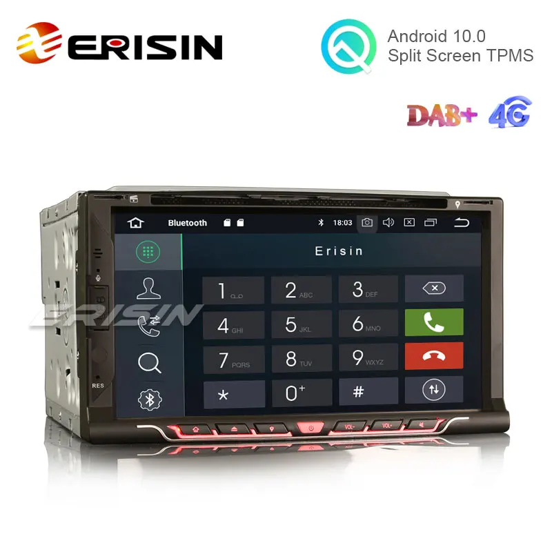Erisin ES5137U 6.95&quot 2Din Android 10.0 Car Stereo GPS WiFi 4G DAB+ DVR OBDII Radio RDS TPMS DVD|Автомагнитолы| |