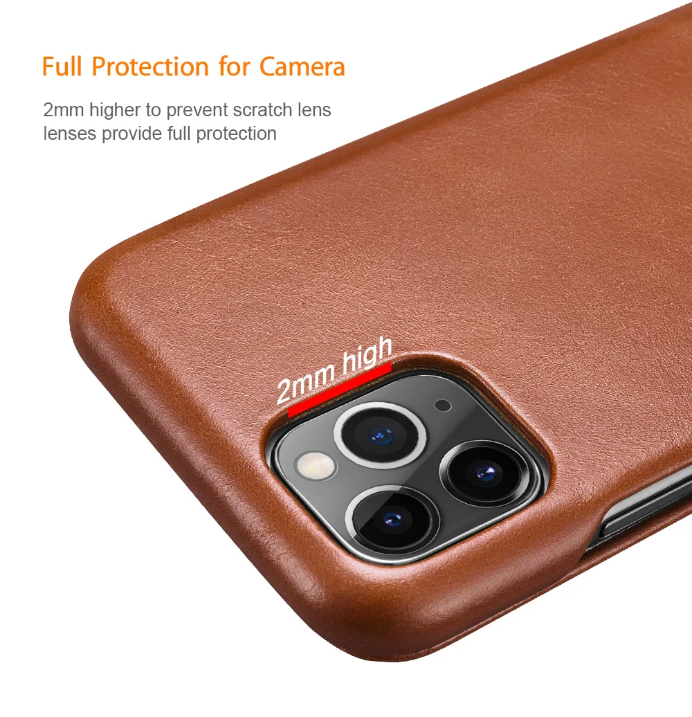 

ICARER Luxury Brand Genuine Leather Case for iPhone 12 Mini Curved Edge Flip Retro Cover for iPhone 11 XR XS 12 Pro Max SE 2020