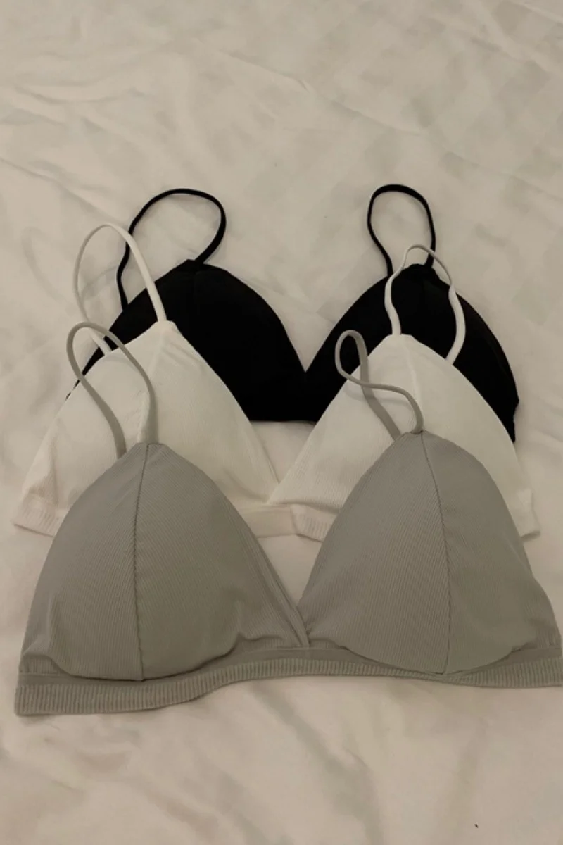 2021 летний простой однотонный бюстгальтер без бретелек с треугольными чашечками