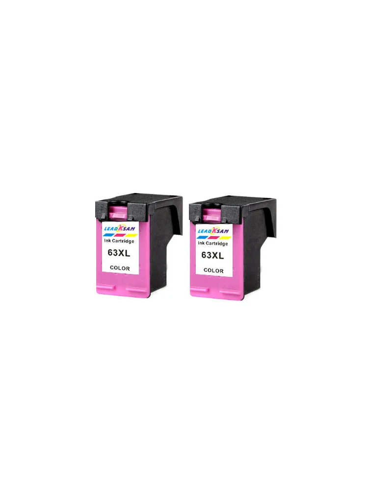 Цветной картридж с чернилами 2x 63XL совместимый hp63 DeskJet 1112/2130/2132/3630/3632/Officejet