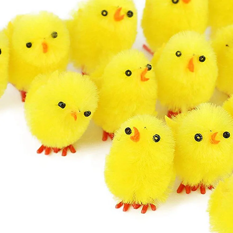 

36Pcs Simulation Easter Chick Mini Artificial Toys Plush Chicken Gift Home Decor THIN889