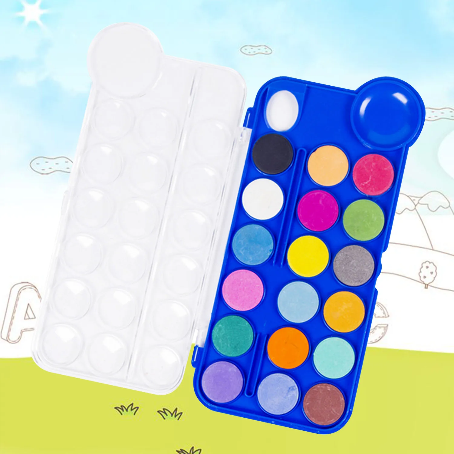 18 Цвет s воды Краски ing твердый пигмент набор с кистью Портативный художественные