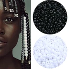 100 шт., однотонные стеклянные бусины для волос, 9 мм