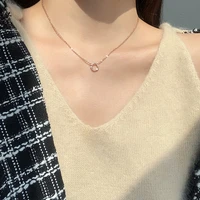 geometric round clavicle chain female s925 temperament fashion retro simple niche wild necklace female trend