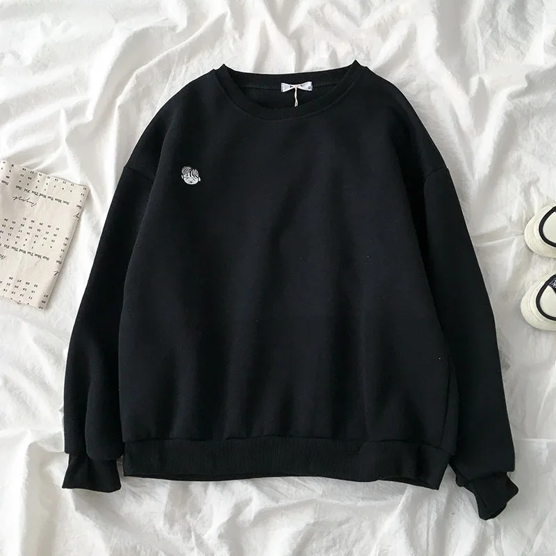 Новинка 2021 модные корейские толстовки женские зимние топы повседневная милая