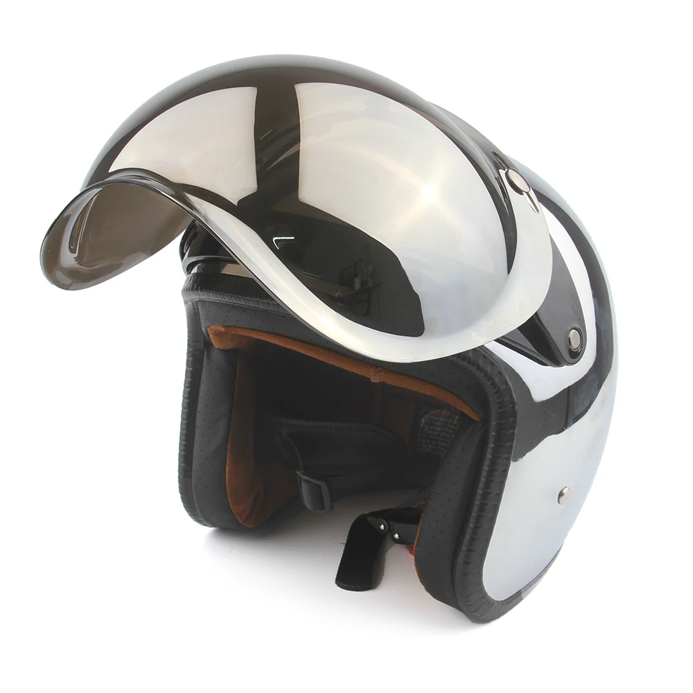 Мото rcycle шлем винтажный moto capacetes de ciclista серебристая хромированная vespa cascos para кафе