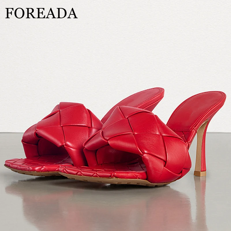 FOREADA/женские шлепанцы на платформе и очень высоком тонком каблуке эспадрильи с