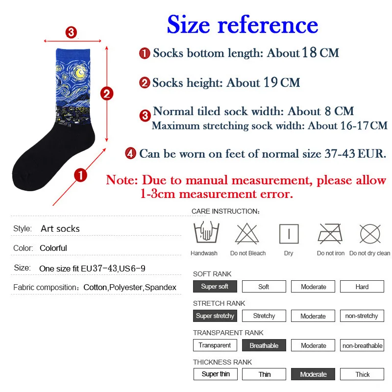 5 пар хлопковых мужских носков с принтом в стиле ретро Осень зима счастливые
