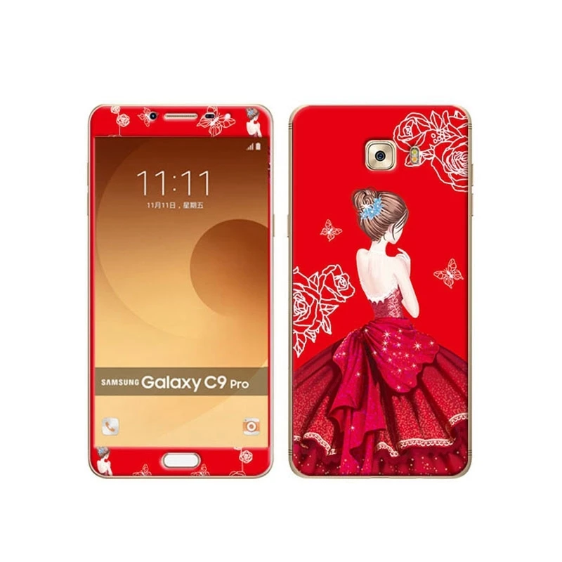 Longxin для samsung c9pro ТПУ мягкий чехол закаленное стекло комплект пленок рельеф