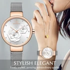 Часы наручные NAVIFORCE женские кварцевые, роскошные брендовые водонепроницаемые, с сетчатым браслетом из стали, с цветком, для очаровательных девушек