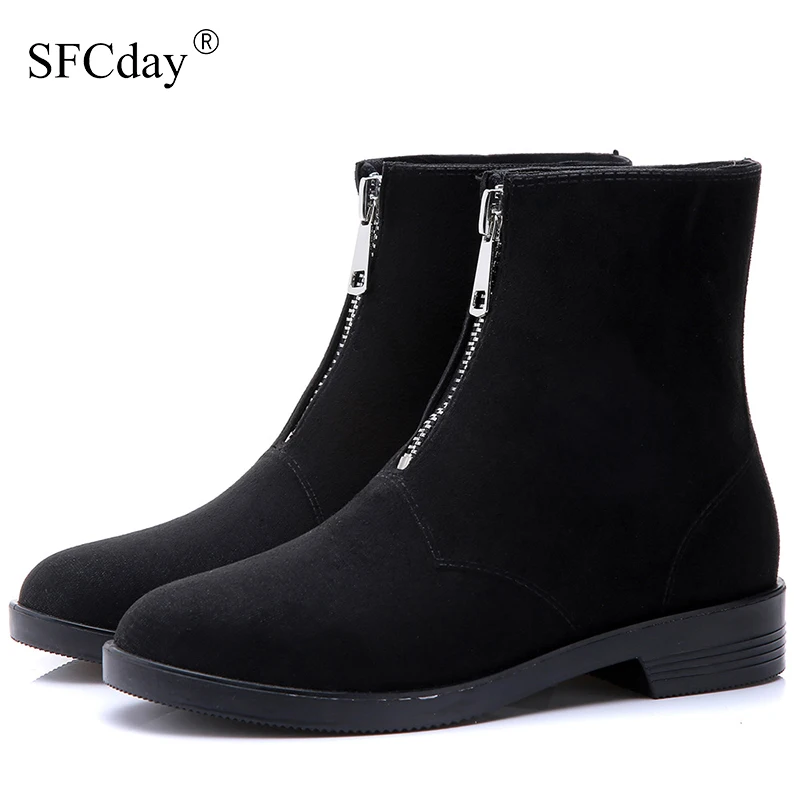 Новинка осени 2019 женские ботильоны на молнии платформе и низком каблуке