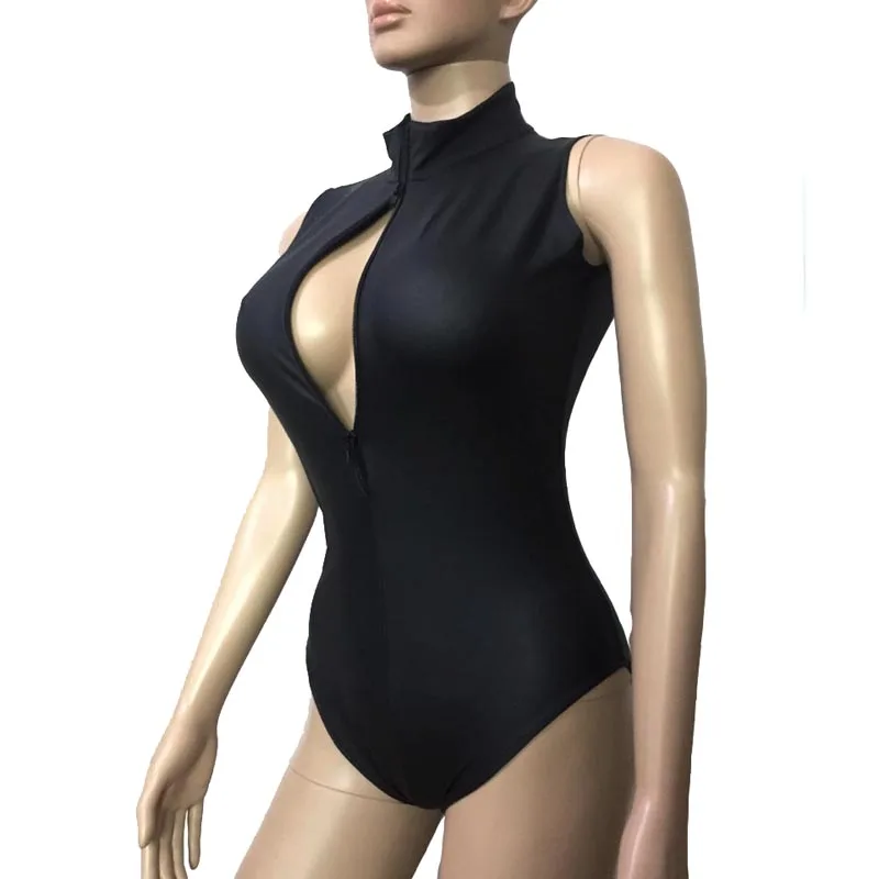 Сексуальный женский комбинезон из искусственной кожи обтягивающий трико