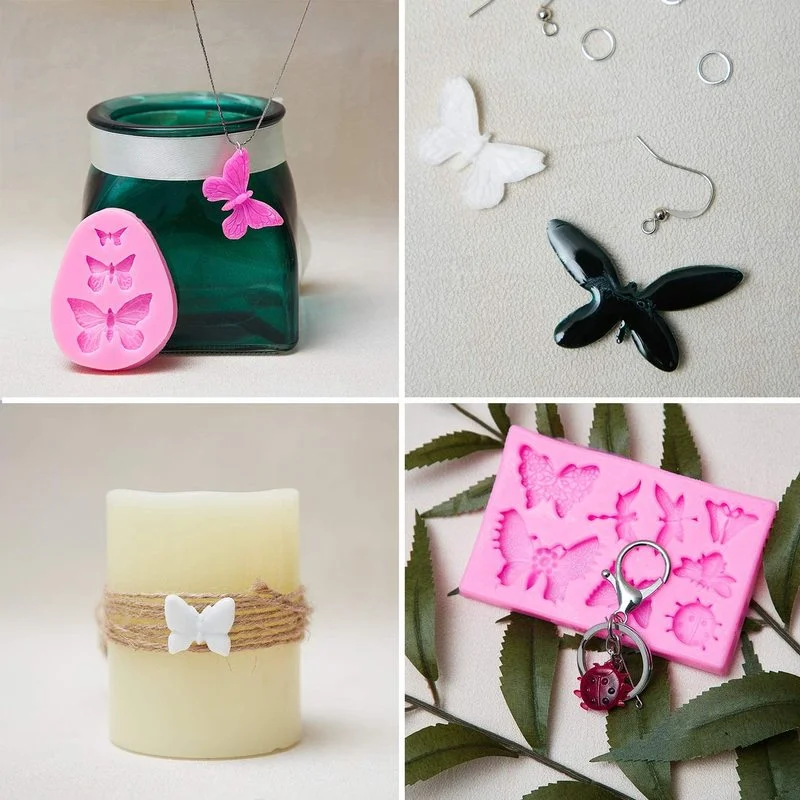 Силиконовая форма для шоколада в форме бабочки 1 шт. Розовый инструмент украшения