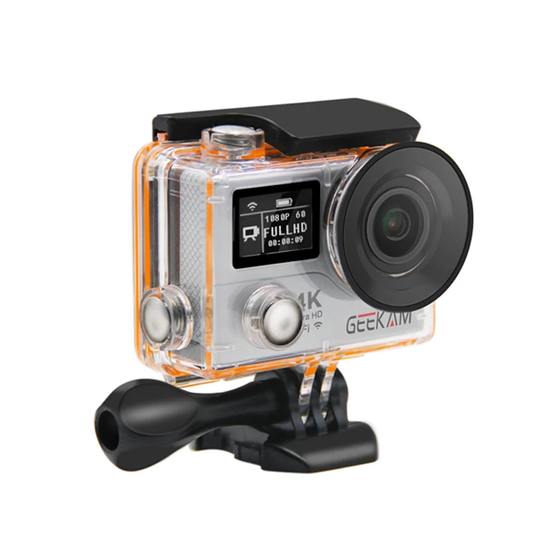 Спортивная камера 4K Wifi Ultra HD 170D 30M Водонепроницаемая мини-камера с двойным экраном для плавания и активных действий от GEEKAM H3 H3R.