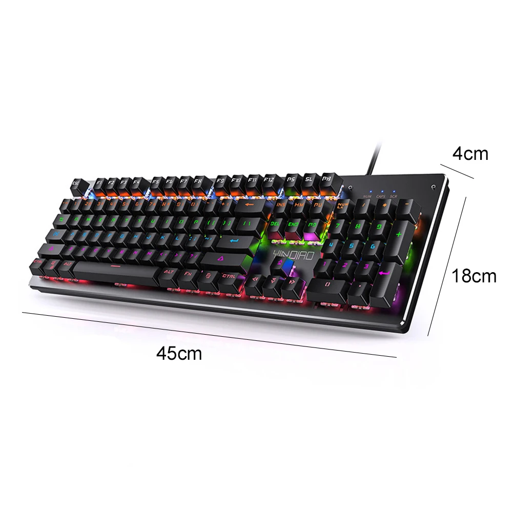 

Wired Gaming Mechanical RGB LED Backlight Blue Black Axle Keyboard for Laptops