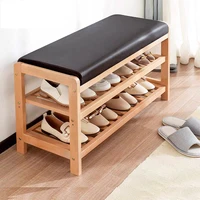 solid wood shoe storage stool living room shoe rack change shoe bench cabinet hallway seat stool with shoe shelf