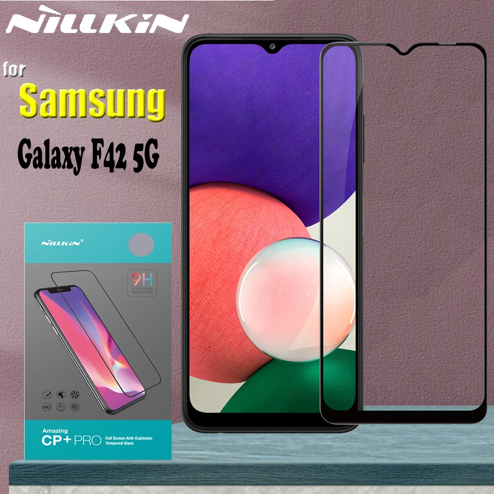 

Nillkin Full Coverage Tempered Glass for Samsung Galaxy F42 5G Screen Protector 9H Hard Clear Safety Protective Glass on F42