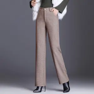 Женские повседневные широкие брюки, модные комбинезоны, корейские прямые брюки с высокой талией, свободные брюки с эластичной резинкой на талии размера плюс, женские брюки