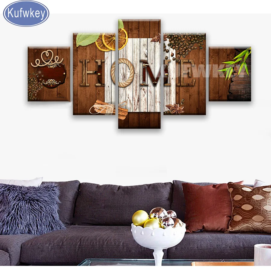 Алмазная вышивка Home Sweet картина из кофейных зерен крестиком мозаика украшение