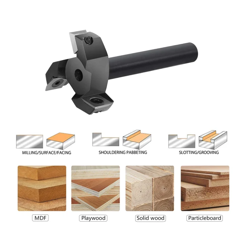 

LIVTER 3Flute Wood Planer Bit 55mm Cutting Diameter, Spoilboard Surfacing Router Bit Insert Carbide Slab Flattening Router Bit