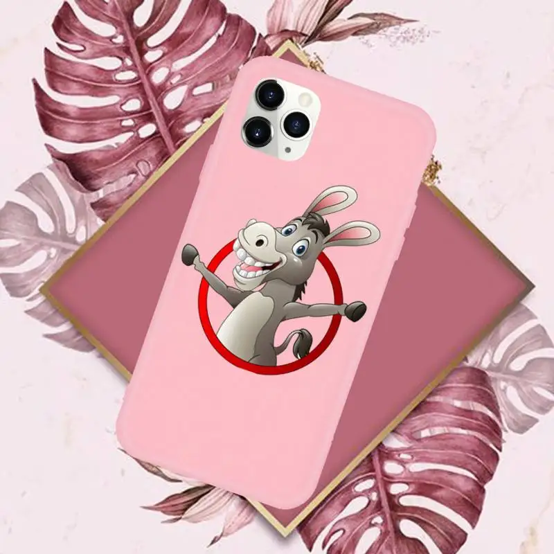 

horse Donkey cute animal Phone Case Candy Color for iPhone 6 7 8 11 12 s mini pro X XS XR MAX Plus