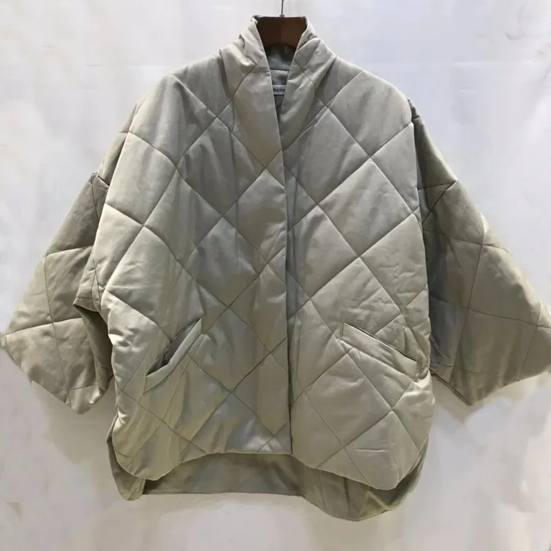 Женская куртка простой силуэт тонкая секция ромбовидный хлопковый костюм