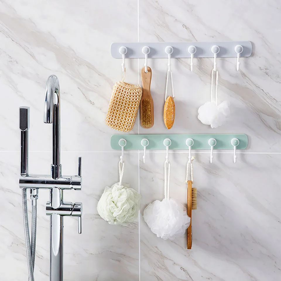 

Семья душевая комната настенный прилипания сильный и стабильный Полотенца крюк Ванная комната косметический набор кистей для мяч крюк