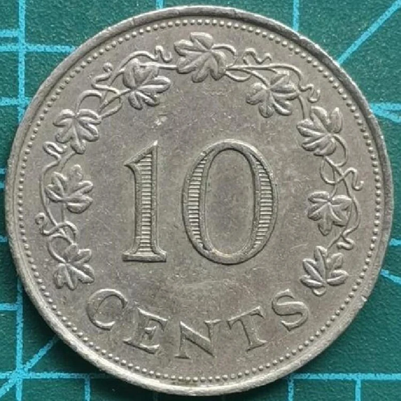 Монета Мальта 10 центов коллекция 1970s европейская 100% настоящая и оригинальная