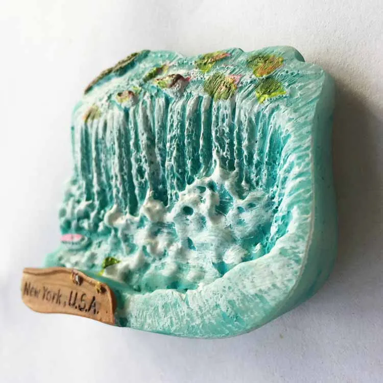 Магнитный сувенир на холодильник США Нью-Йорк Ниагара Фолз стрео синяя наклейка