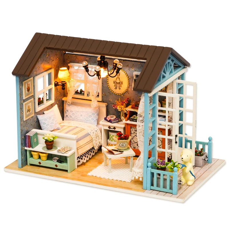 

Diy Dollhouse Doll House Miniature DIY Dollhouse with Furnitures Wooden House Casa Toys for Children Birthday Gift Craft Wood