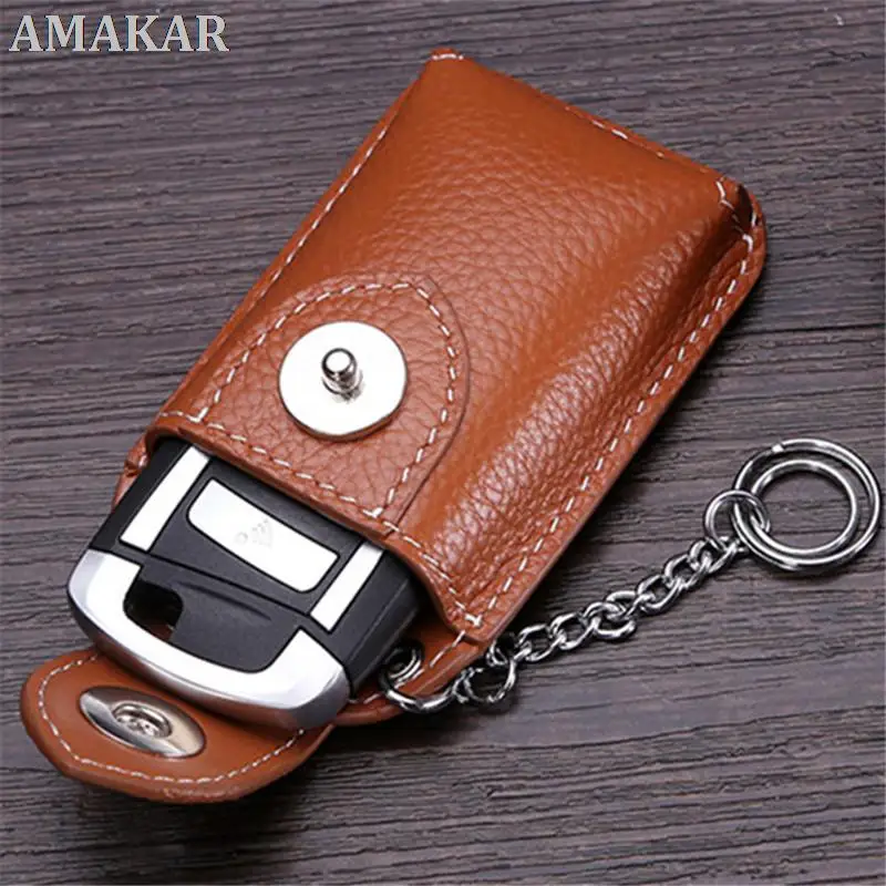 

Real Genuine Leather Car Key Holder Mini Key Wallet Men Key Housekeeper