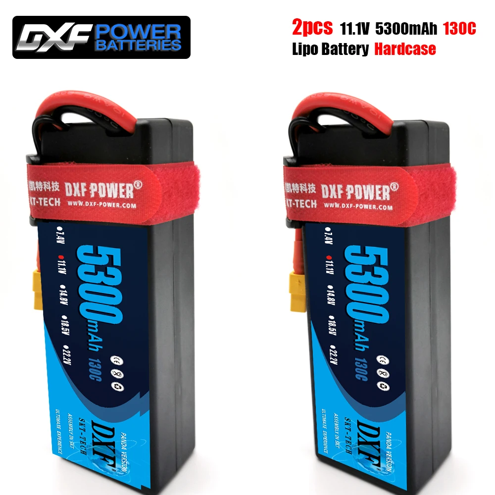 DXF-bater&iacute;a Lipo 2S 3S 4S, 7,4 V, 11,1 V, 14,8 V, 5300mah, 130C, carcasa dura, escala 1/10, para TRXXX Slash 4x4 RC-1