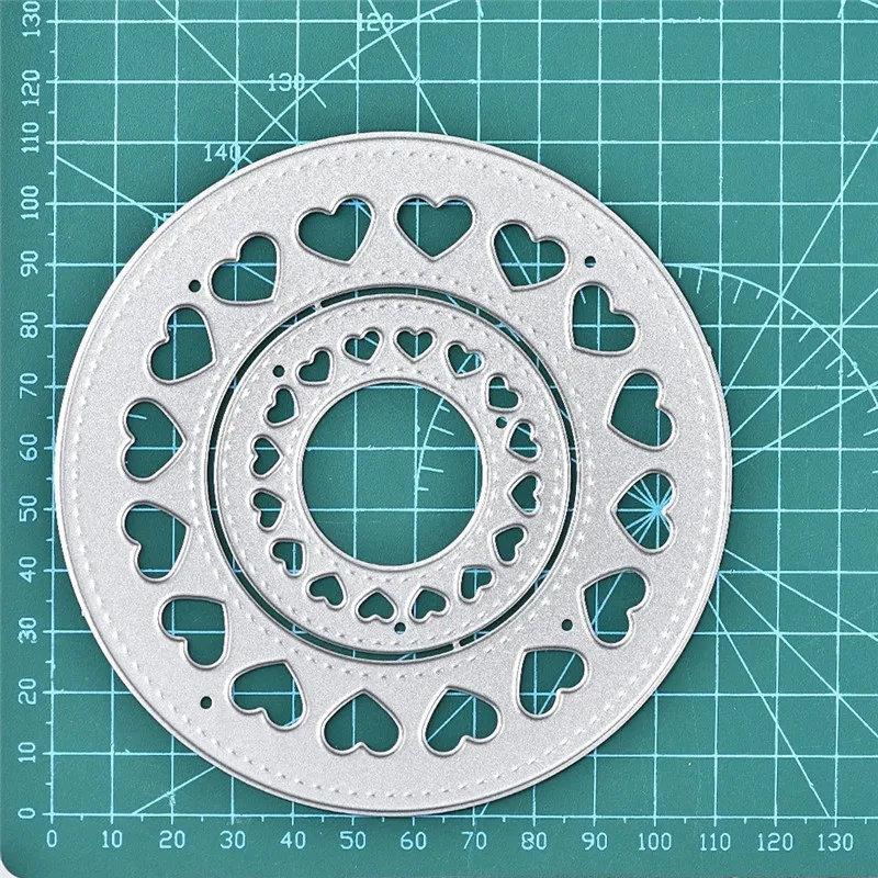 DiyArts вложенные сшитые сердца круглая рамка металлические режущие штампы DIY