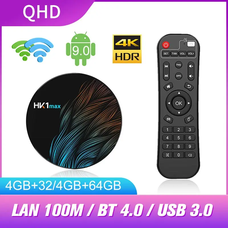 

ТВ-приставка HK1 MAX, 4G, 64G, RK3328, 2,4G/5,8G, Wi-Fi, Android 9,0