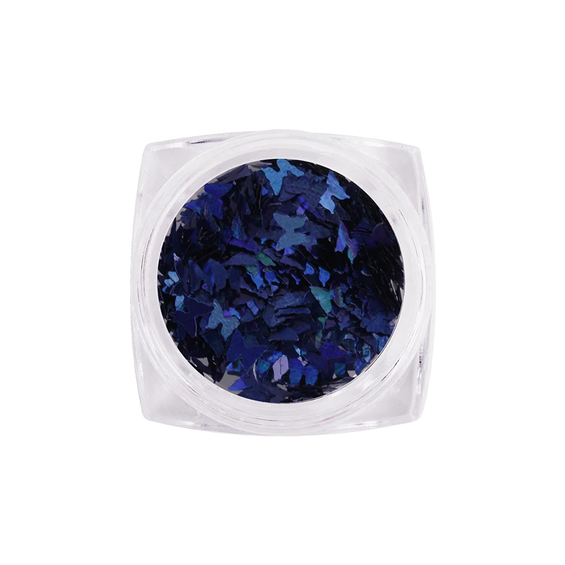 Dark Blue 1 коробка блестящая лазерная бабочка Блестки для ногтей акриловые блестки голографическая сверкающая блестка для ногтей листы Советы Украшение для ногтей - Цвет: Dark Blue