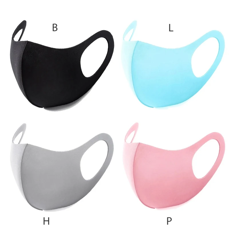 

Dust Proof Anti-Fog Block Breathable Face Mask Thin Solid Ice Silk Summer Unisex 3D Mask For Adults Unisex Mask