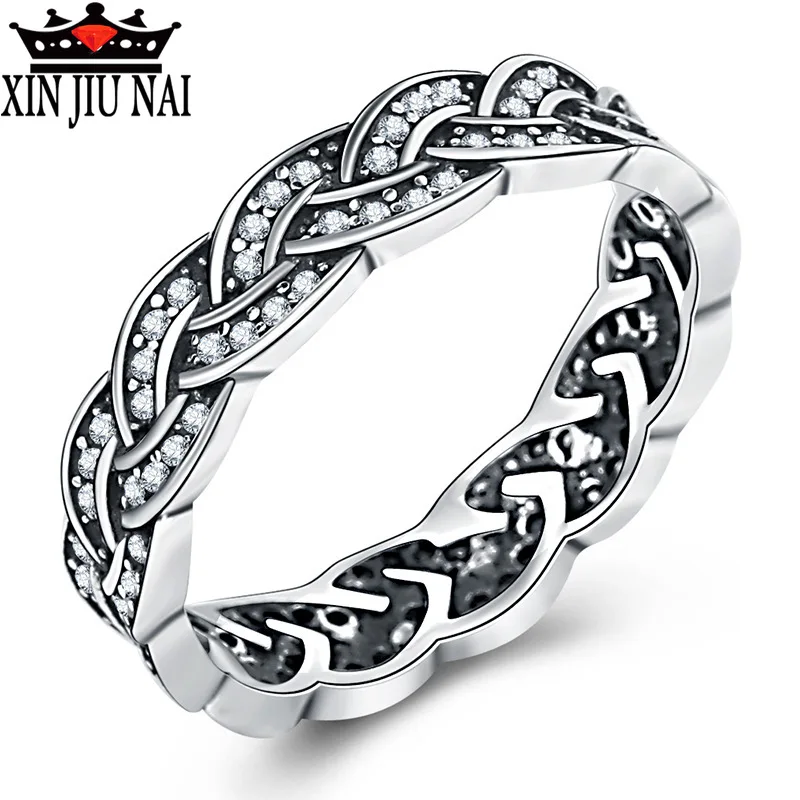 Горячая Распродажа тайское серебро 925 пробы Винтажное очарование плетеные