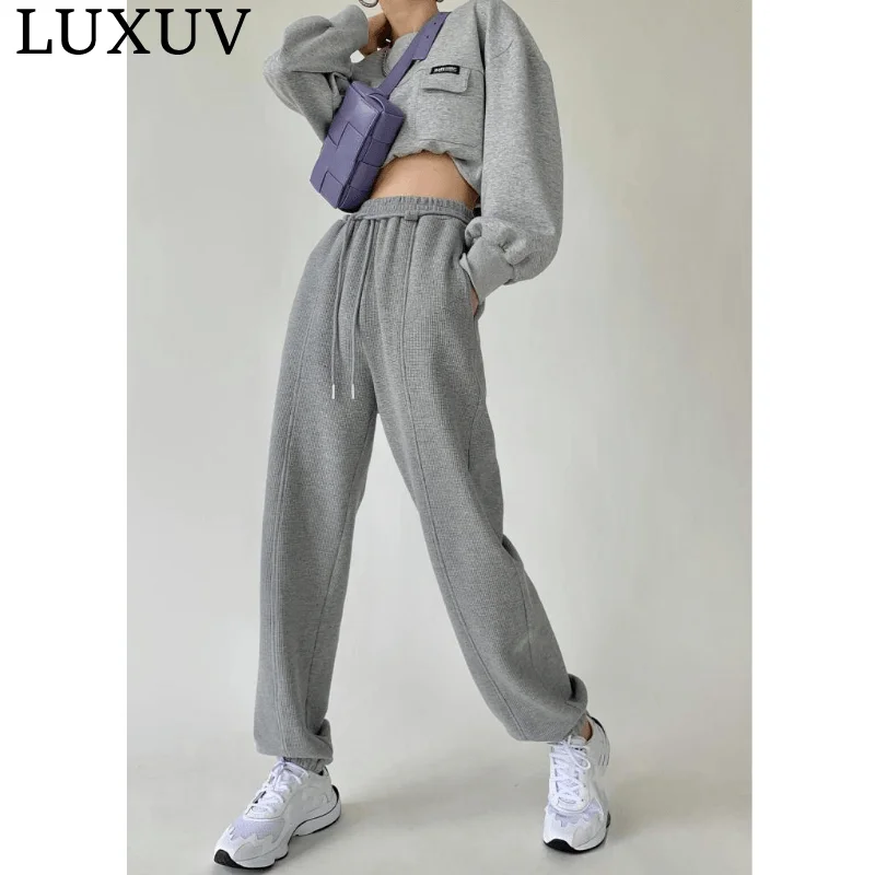 

Sweatpants Women's Clothing Long Luster Velvet Trousers Sport Pants Sets Joggers Elastic Streetwear Harajuku Vintage Casual