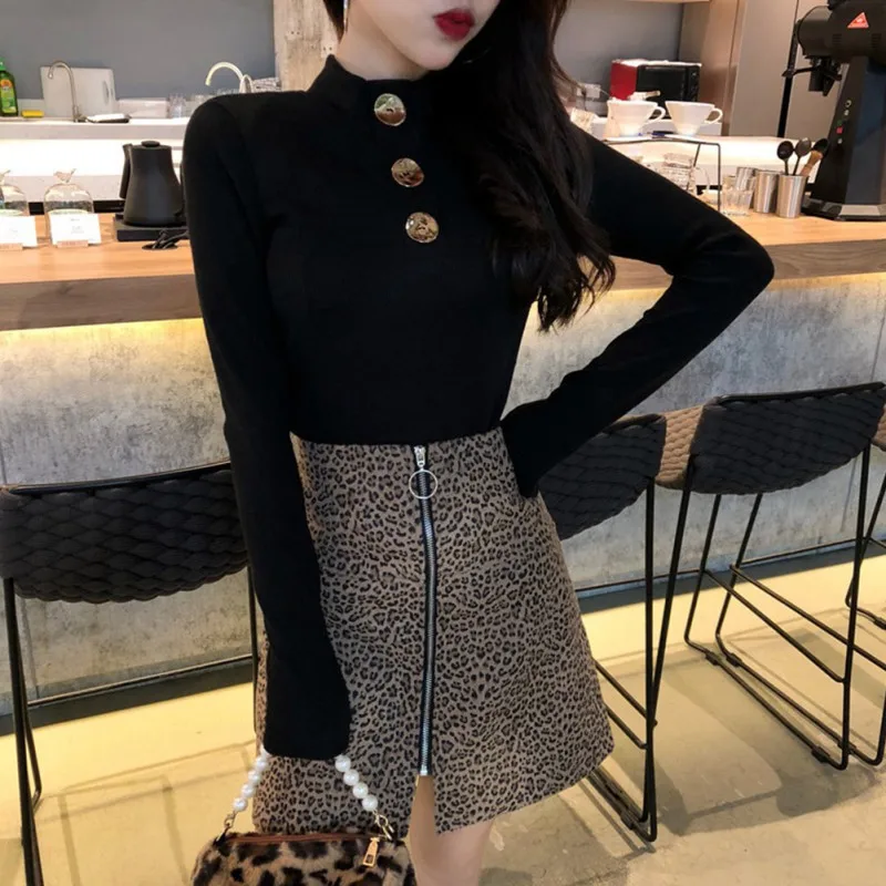 

Knitted Turtleneck Sweater Pullovers Female Autumn Winter Solid Color Long Sleeve Basic Sweaters Pullover Slim Fit Top