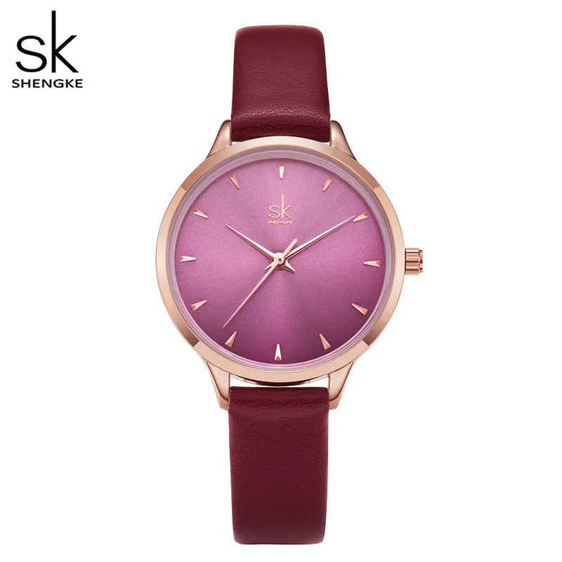 

Shengke Women Watches Multi Color Lady Fashion Quartz Watch Simple PU Watchband Waterproof Wrist Watch Relogio Feminino