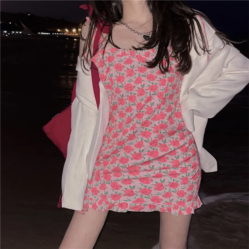 

Модное женское платье с принтом, соблазнительные Клубные платья на бретелях-спагетти для женщин, облегающее мини-платье без рукавов с откры...