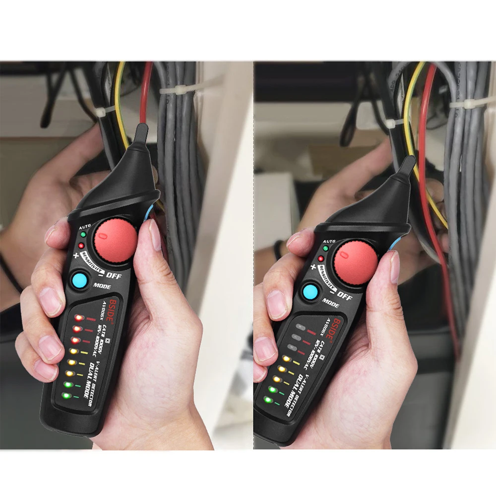 

BSIDE Non-Contact Voltage Detector Pen AVD06 AVD06X Dual Mode AC 12-1000V Auto Manual NCV Tester Live Wire