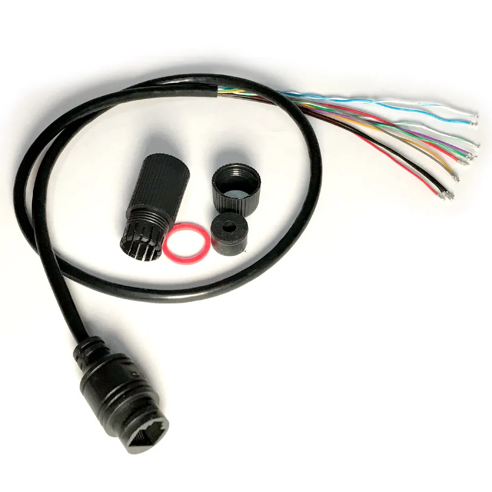 Weatherproof POE LAN cable for CCTV IP camera board module with weatherproof connector RJ45, Single status LED