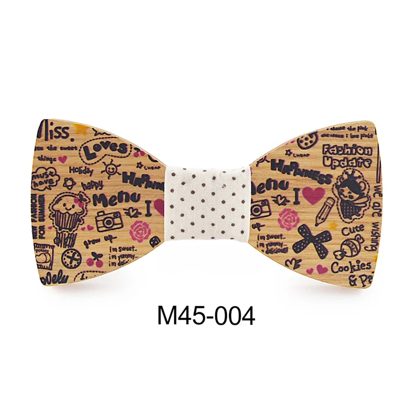 Fashion Apparel Accessories Cartoon Ties Men Boys Wooden Bow ties Kids girls Bowties Butterfly Cravat cutey Wood tie | Аксессуары для