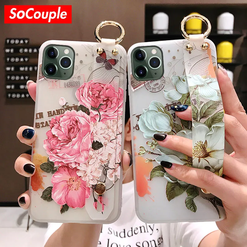 Чехол SoCouple для телефона iphone X Xs max XR чехол 12 11 Pro Max 7 8 plus SE мягкий с ремешком на