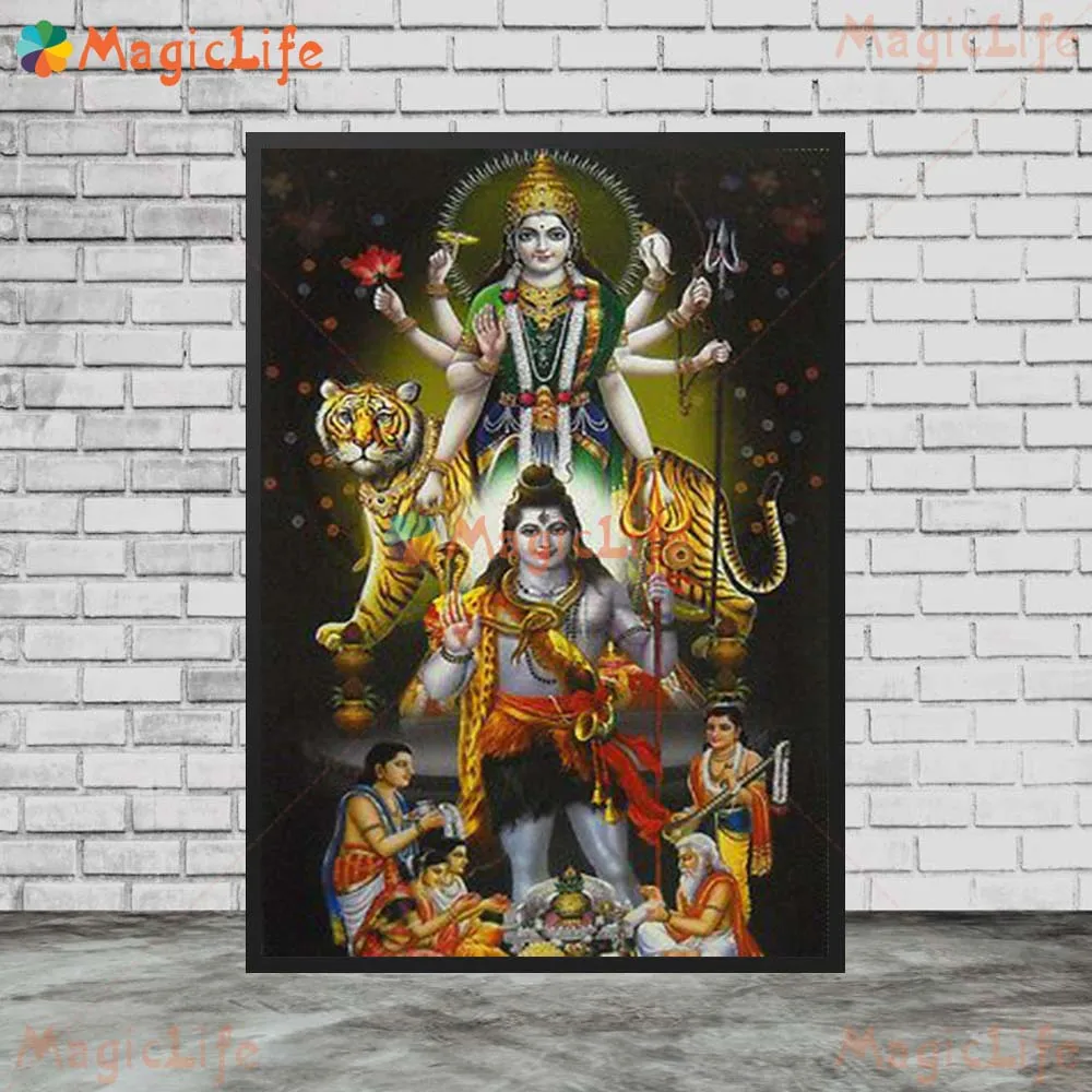 Shiva Hinduism богиня Индии настенное искусство холст живопись Бог разрушения