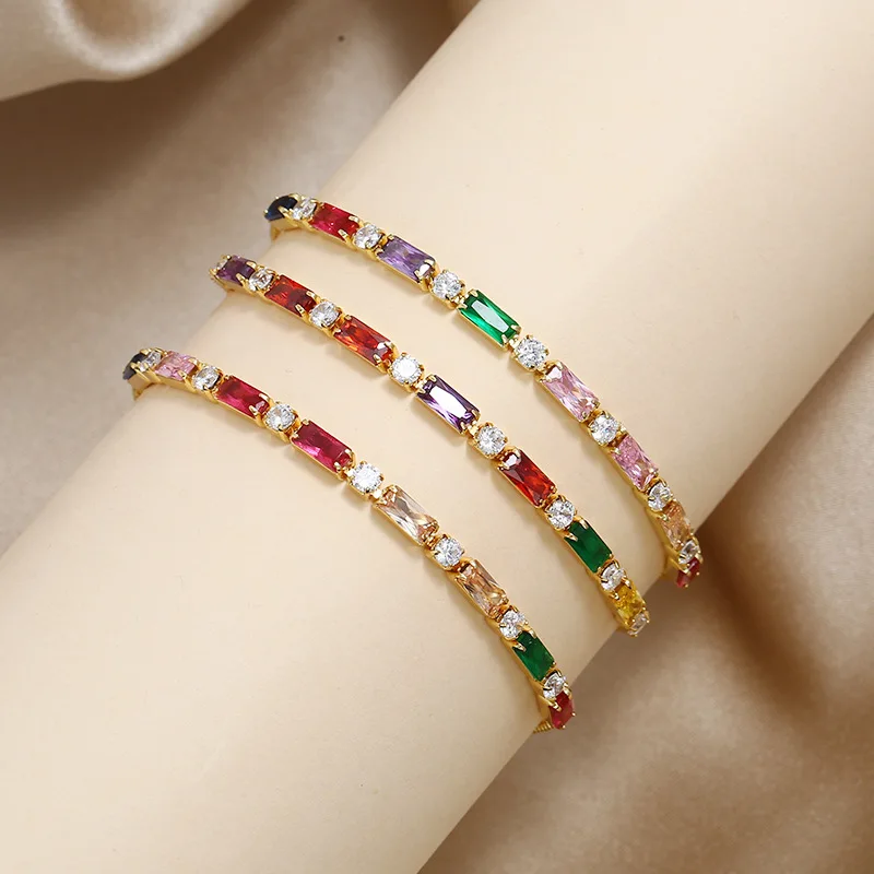 Браслет с различными фианитами для мужчин и женщин регулируемая цепочка под