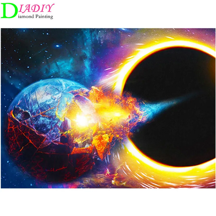 

DIADIY Full Square Diamond Painting Space 5D DIY Mosaic Diamond Embroidery Landscape Cross Stitch Kit Home Decor